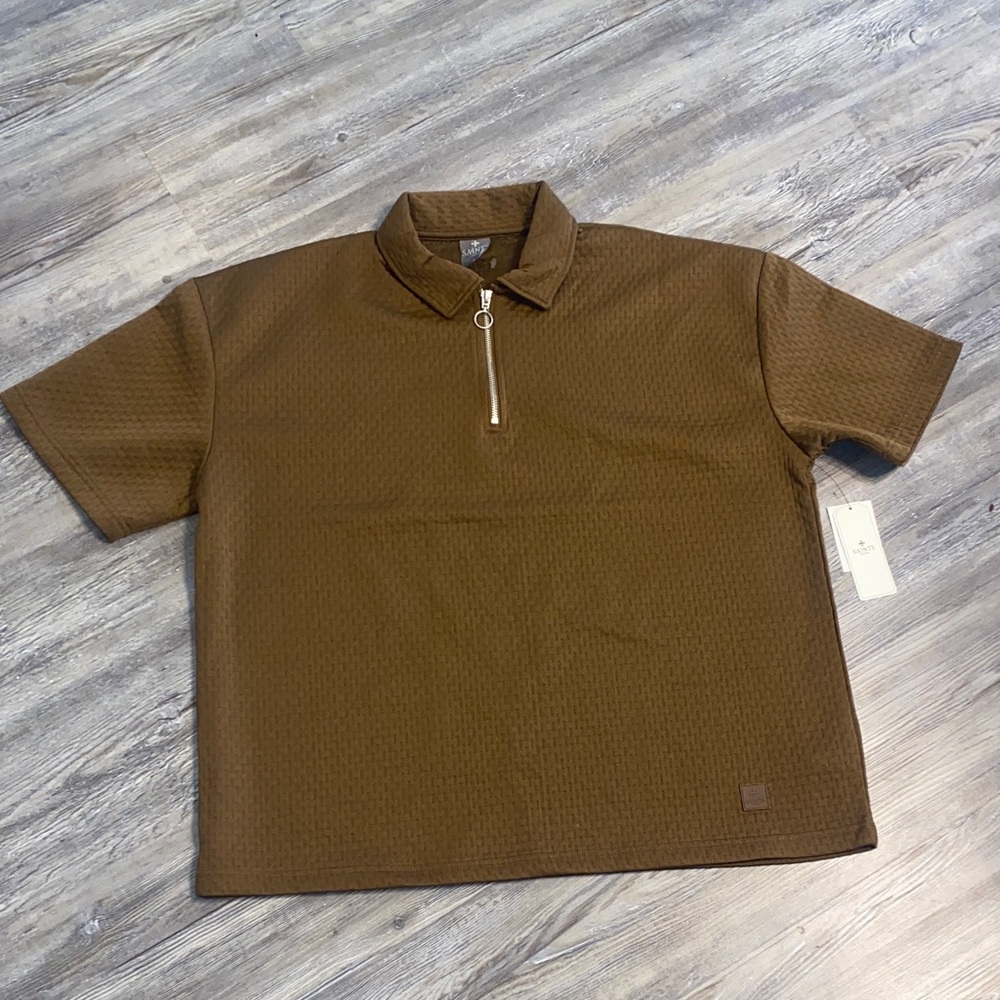 NWT SAINTS Studio Collared Top Mens Large